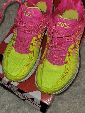 FILA Women’s Neon Pink & Yellow Running Sneakers